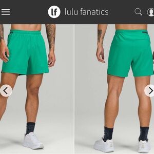 Lululemon Surge Lined Short 6" Sz Medium Emerald Ice Running Workout